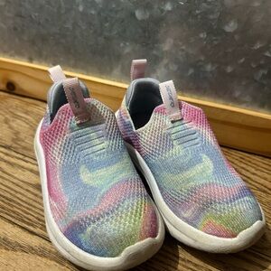 Sketchers Memory Foam Girls Toddler Sneakers Slip On Rainbow Size 6